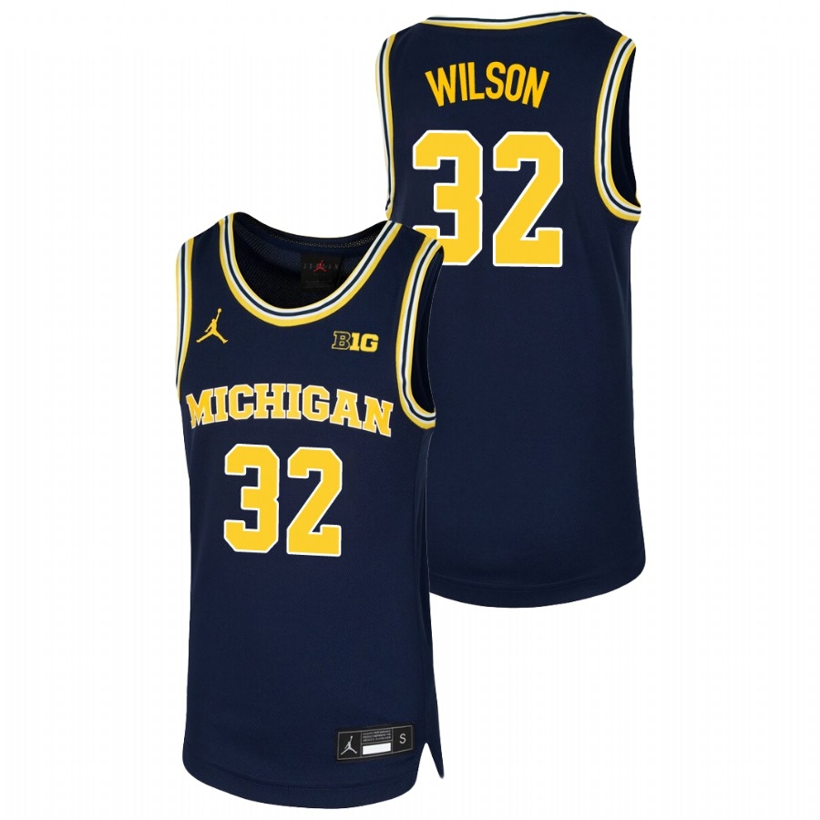 Michigan Wolverines Youth NCAA Luke Wilson #32 Navy Replica College Basketball Jersey BIG5149VK